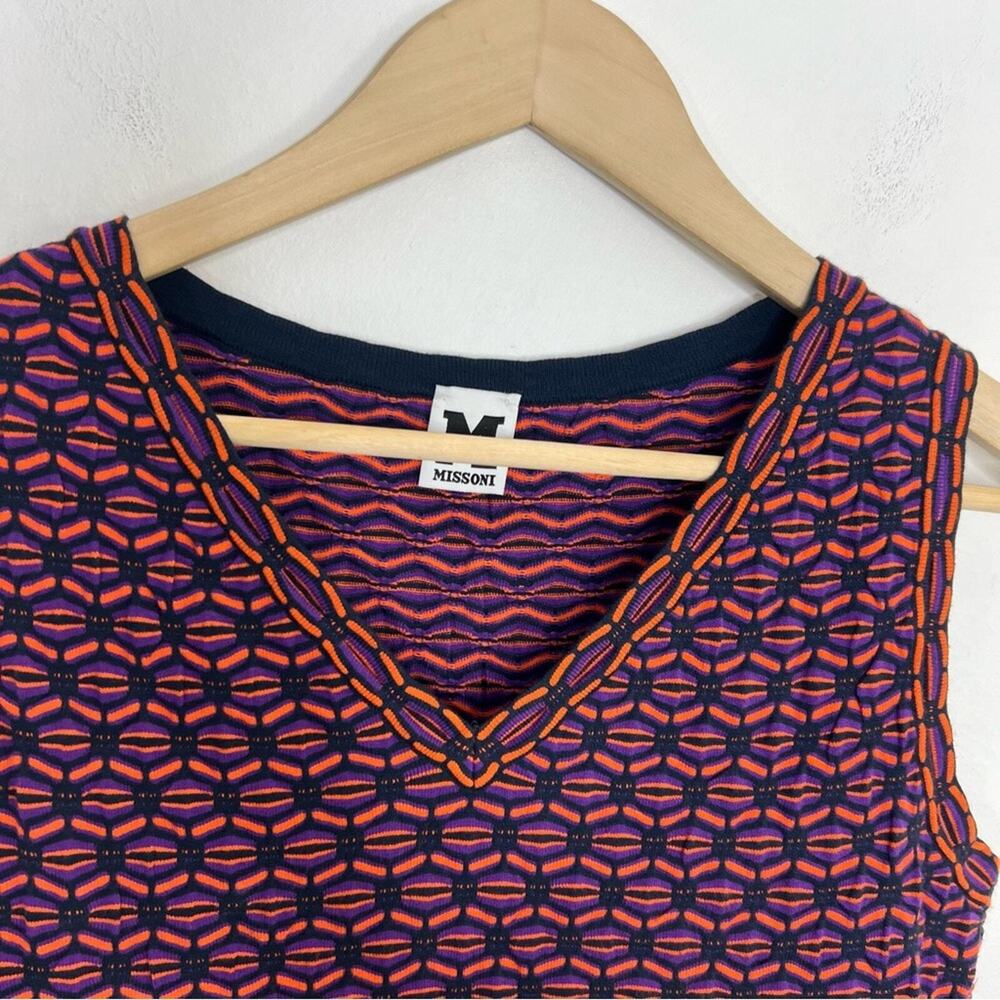 M by Missoni Classic Geometric Print Bodycon Shift Dress Size 44 or US Large - Picture 4 of 11